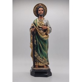 SAN Judas Tadeo EN Base CUADRADA EN RESINA DE 12 INCH / Saint Jude Statue 12 INCH Tall