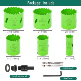 Dose not Applay Bi-Metal Hole Saw Kit,LifeIdeas 6 PCS Hole Saw Blades 3/4" to 2-1/8" (19-54mm),