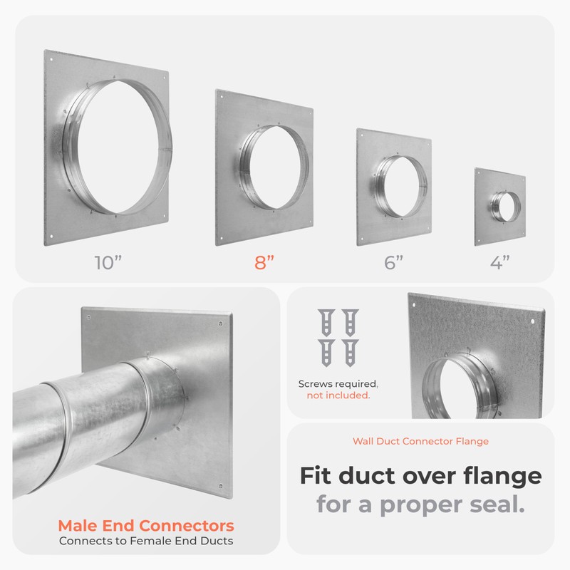 HVAC OV 8" Inch Dryer Vent Wall and Ceiling Plate