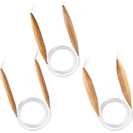 3Pcs Jumbo Wooden Circular Knitting Needle,Circular Natural Wood Jumbo Needle Round Braided Knitting Needle,Jumbo Wooden Round Knitting Needle,Large Wood Circular Knitting Needle,Jumbo Knitting Needle