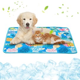 Cooling Mat Dogs, 100 x 70 cm, Self-Cooling Dog Mat, Summer Cooling Cushion for Dogs, Cooling Blanket Cats, Washable Pet Cooling Mat, Non-Slip Dog Mat for Large, Medium Pets