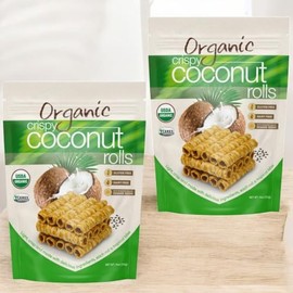 Organic Crispy Coconut Rolls – 2 Pack (2 x 11 oz Bags), Roasted Black Sesame, Gluten-Free, Dairy-Free