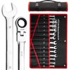 14 Pieces Wrench Set, Flex-Head Ratcheting Combination Set, SAE 5/16"-11/16""&
