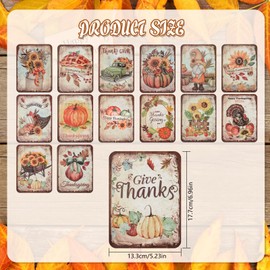 HOWAF Thanksgiving Decoration Vintage Banner,Turkey Pumpkin Bunting Banner for Thanksgiving Home Decoration,Fall Harvest Traditional Vintage Style Banner