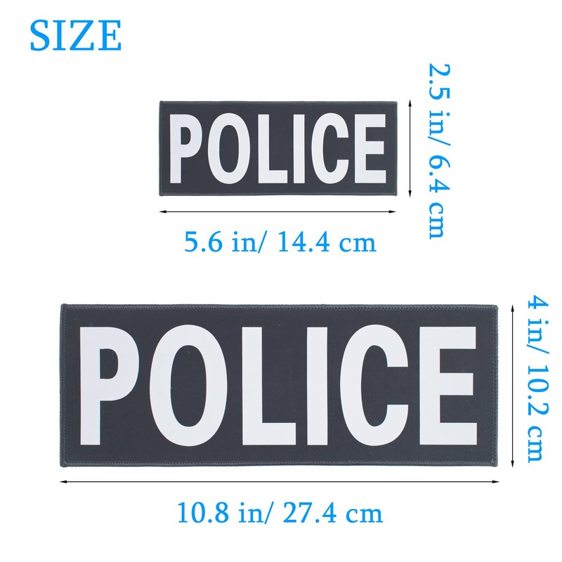 Police Patch Reflective Police Patch Back Removable Sheriff Patch with