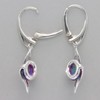 Amber America Purple FIRE OPAL Oval Dangle Earrings - 925