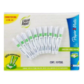 Paper Mate Corrector Líquido Paper Mate Liquid Paper Pluma 10 Pzas