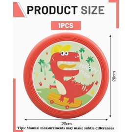 WUNZILO 1 x Flving Disc for Children, Soft Throwing Disc, Soft Flving Disc, Thickened with Cartoon, Dinosaur Pattern, Pattern for Children Sports, Diameter 20 cm