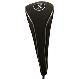Black Golf Zipper Head Cover X Fairway Wood Metal Headcover Neoprene Traditional Plain Protective Cover Fits All Fairway Golf Clubs for Golfing Buddies