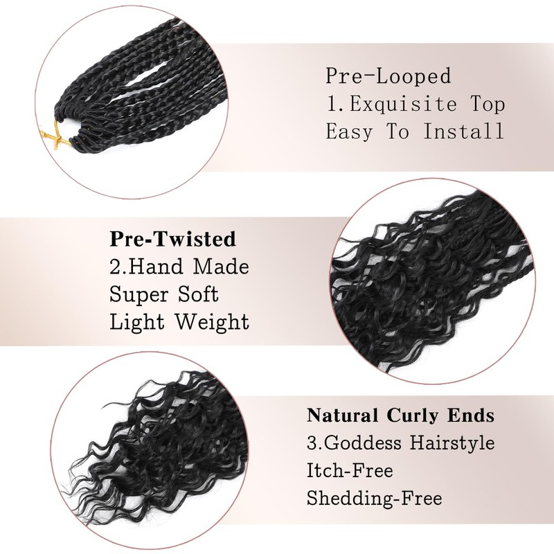 Boho Goddess Braids Crochet Hair for Black Women 18 Inch