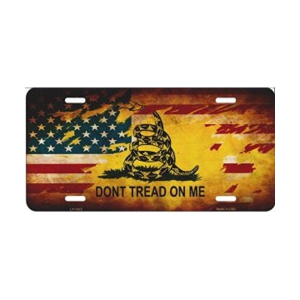 Gadsden/U.S. Flag Don't Tread License Plate