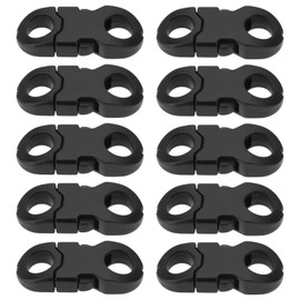VGOL 60PCS Mini Safety Breakaway Buckles 27.8x11mm Aperture 6mm Quick Side Release Plastic Snap Buckles for Paracord Clasp Necklaces Black