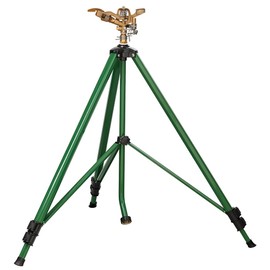 Orbit 3/4-Inch Heavy-Duty Brass Impact Sprinkler on Adjustable Tripod Stand 6,360 sq ft Coverage for Large Lawns 56706
