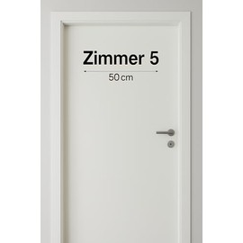 Schwarze Türbeschriftung Zimmernummer Aufkleber – selbstklebend & konturgeschnitten – wetterfest & UV-beständig – – hochwertige Folie für Türen, Praxen, Hotels, Büros - Zimmer 5 -