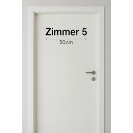 Schwarze Türbeschriftung Zimmernummer Aufkleber – selbstklebend & konturgeschnitten – wetterfest & UV-beständig – – hochwertige Folie für Türen, Praxen, Hotels, Büros - Zimmer 5 -