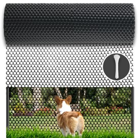 Black Plastic Wire Mesh Fence Roll - 15.7IN x 20FT Plastic Chicken Wire Mesh for Poultry， Chicken Puppy Rabbit, Floral, Plastic Fence