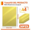 30pzs Cartulina Metálica Espejo Metalizada A4 Dorado