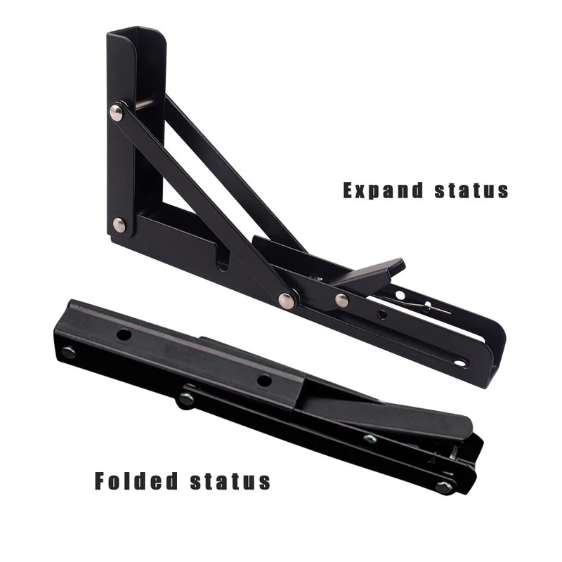 Oudtinx 2PCS Folding Shelf Brackets,Heavy Duty Triangle Shelf Bracket for