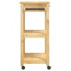 TREATLIFE HOME Maximize Kitchen Storage with Wooden Trolley, Solid Pine