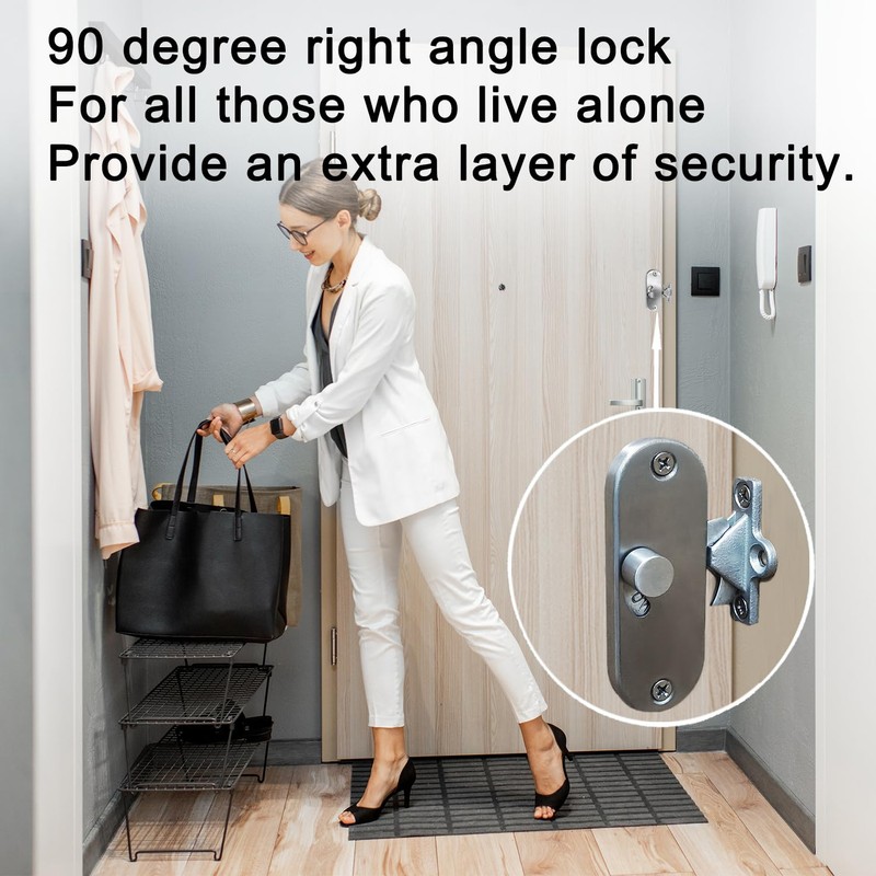 Sliding Door Lock 90 Degree Movable Door Right Angle Buckle