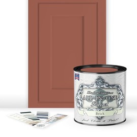 Heirloom Traditions ALL-IN-ONE Paint, Brick (burnt cinnamon), Quart - Durable cabinet and furniture paint. Built in primer and top coat, no sanding needed. Includes our 30 featured color card.