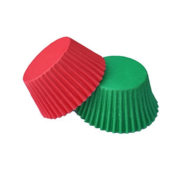 12 Christmas Red and 12 Green Muffin / Cupcake Cases-