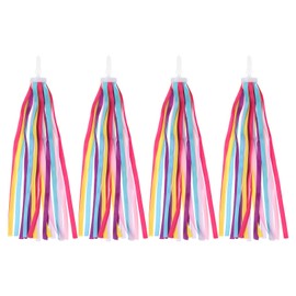 PATIKIL Bike Streamers, 4 Pcs Colorful Scooter Handlebar Tassels Grips Ribbon Accessories Decorations for Girls Bicycle Tricycle Handles, Colorful