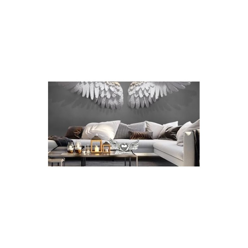 Crushed Diamond Angel Wings with Shelf Sitter Ornament Decorative Sculpture