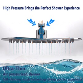 Rainfall Shower Head 8 Inch Round Fixed Shower Heads to Increase Pressure 304 Stainless Steel Rain Angle Adjustable Shower Head for The Ultimate Shower Experience