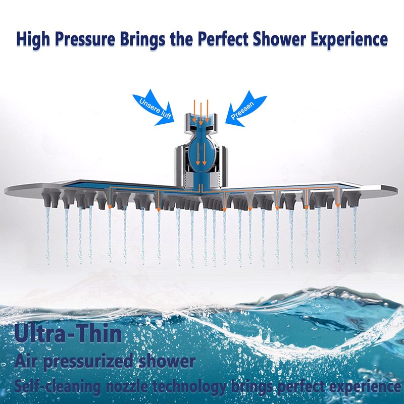 Rainfall Shower Head 8 Inch Round Fixed Shower Heads to