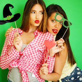 Pink and Green Party Decorations Photo Booth Props Green and Pink Movie Theme Photobooth Prop for Birthday Decor Supplies