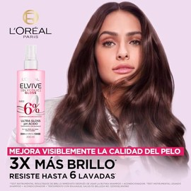L'Oréal Paris Elvive Tratamiento Ultra Gloss Glycolic Gloss, con Ácido Glicólico para un pelo más brillante y visiblemente sano, 200ml
