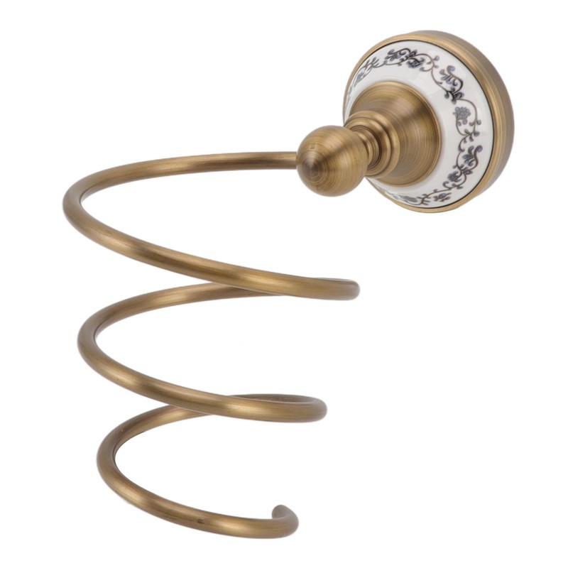 Brass Hair Dryer Holder Antique Retro Hairdryer Hanging Rack for
