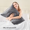 BEDELITE Satin Pillowcase with Zipper 4 Pack, Dark Grey Pillow