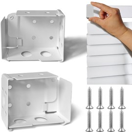 2pcs Mini Blind Brackets, Metal Window Blind Brackets, White Window Blinds Headrail Holder Bracket for Low Profile Blinds