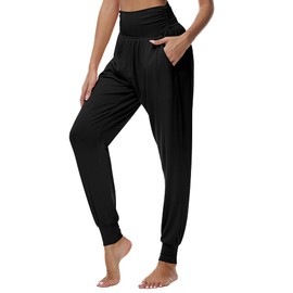 Ficerd 3 Pack Women's Lounge Pants, Cozy Yoga Joggers with Pockets High Waisted Workout Sweatpants Lightweight Comfy Pants(Medium,Black, Dark Gray, Pink)