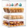 Homaisson Pastry Display Case, 4-Layer Adjustable Clear Bread Storage with