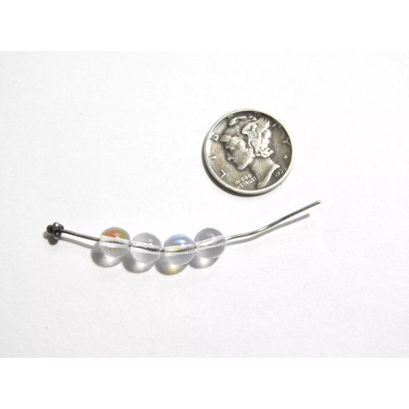 Czech Crystal AB Bubble Beads (6mm) Vintage Glass Beads