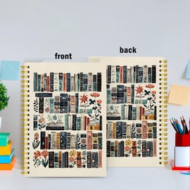 VONTP Floral Book Reading Journal Notebooks, Book Lover Gifts College Ruled Notebooks for Note Taking, Bookish Gifts Journal Journaling, Spiral Notebook 5.5x8.3