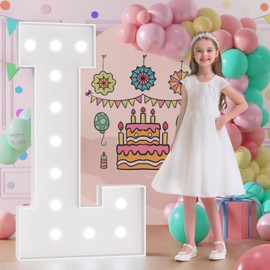 Bugame Light Up Letters, Marquee Letters 4 Feet Tall with Cool White Light, Large Letters for Party Baby Shower Wedding Event Graduation, Marry Me Light Up Letters 4ft Marquee Light Up Letters L