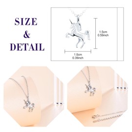 feilok 925 Sterling Silver Unicorn Necklace for Women Animal Pendant Chain Women's Necklace Choker for Girls Christmas