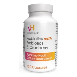 Vh Essentials Probioticos y Prebióticos + Arandano y Vitamina C Salud Femenina 120 Cápsulas