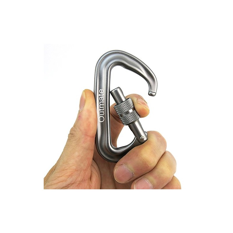 Outmate 12kN Heavy-Duty Carabiner Clips - Durable, Lightweight Aluminum Alloy