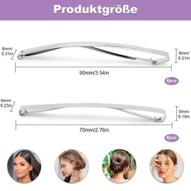 12 Stück Französische Haarspangen für Frauen - Rutschfeste, Metallische Haarspangen, Speziell für Frauen mit Feinem Haar, Elegantes Frisur-Zubehör