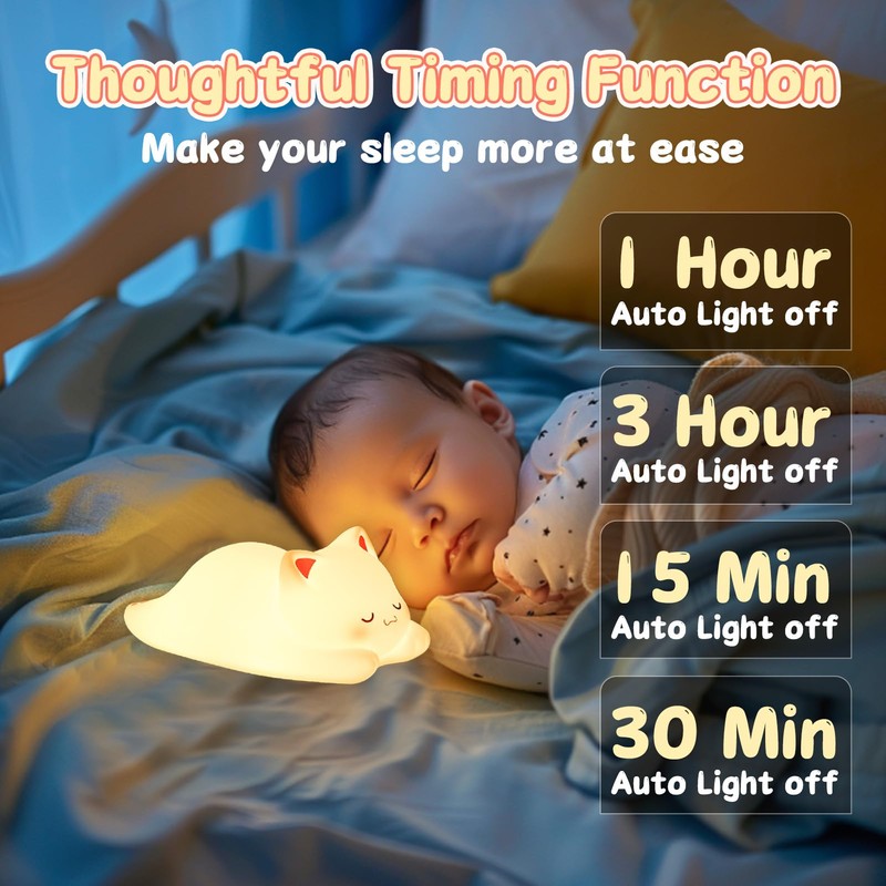 Night Light Children's Room, 7 Colour Changing LED Portable Touch