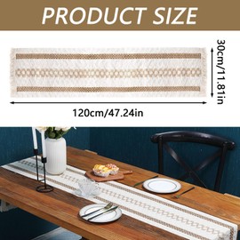 Elegant Table Runner with Long Tassels Cotton Linen Table Runner Dining Boho Table Runner Beautiful Vintage Macrame Table Runner for Holiday Parties Daily
