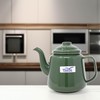 1.5L Enamel Teapot Moss Green Gas Electric Hobs Compatible Induction