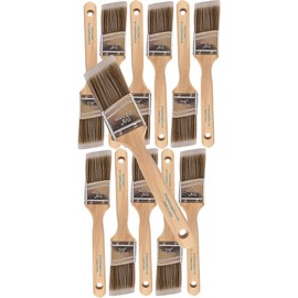 Pro Grade - Paint Brushes - 12Ea 1.5" Angle Brushes