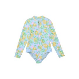 Lilly Pulitzer Girls' Standard Denning Rashguard UPF 50+ (Toddler/Little Big Kids), Bluette Make Lemonade