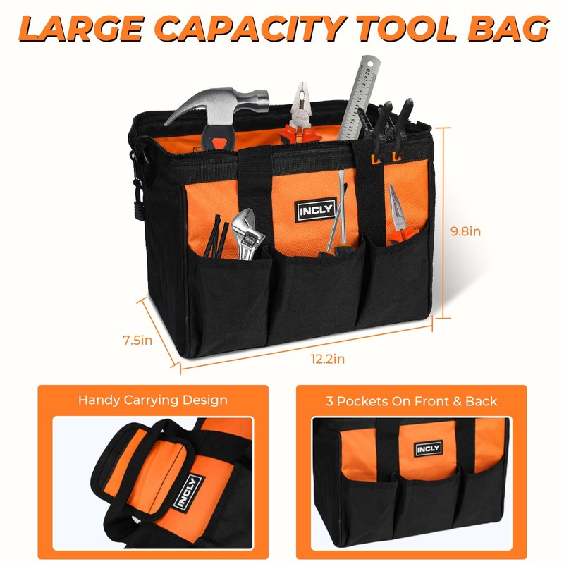 INCLY 24 PCS Kids Real Tool Set with Tool Bag,